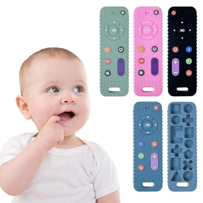 

Baby Silicone Teething Toys Remote Control Shape Teether Rodent Gum Pain Relief Teething Toy Kids Sensory Educational toy gifts