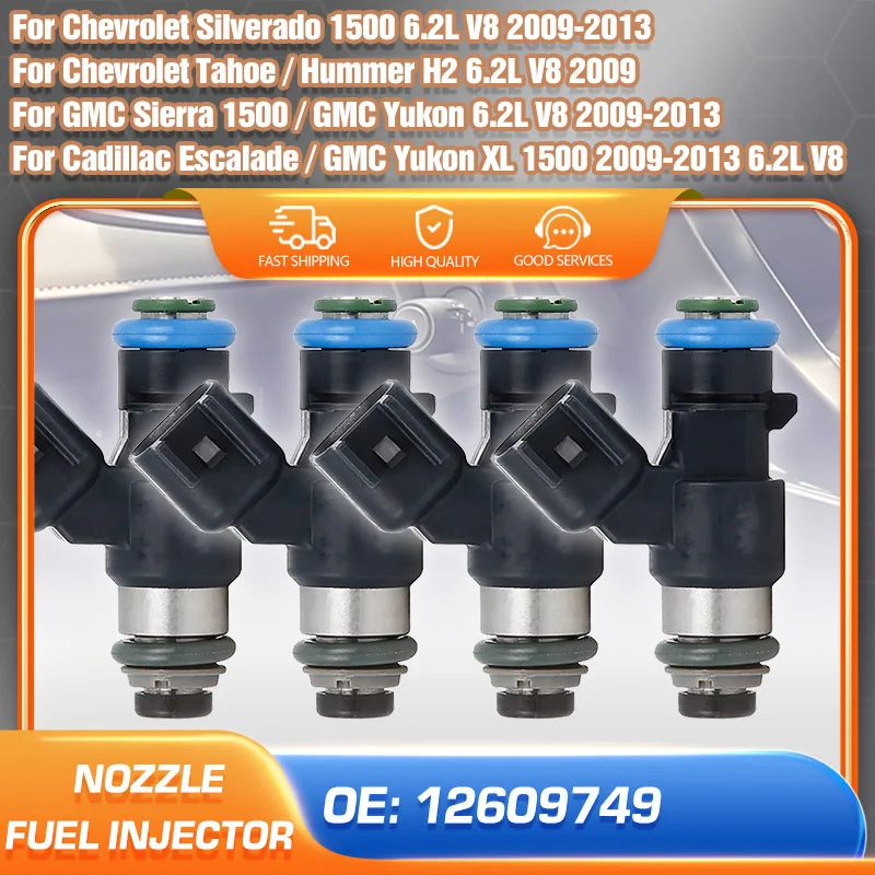 

Car Fuel Injector Nozzle For GMC Sierra GMC Yukon Chevrolet Silverado Cadillac Escalade 2013 2012-2009 Chevrolet Tahoe Hummer H2