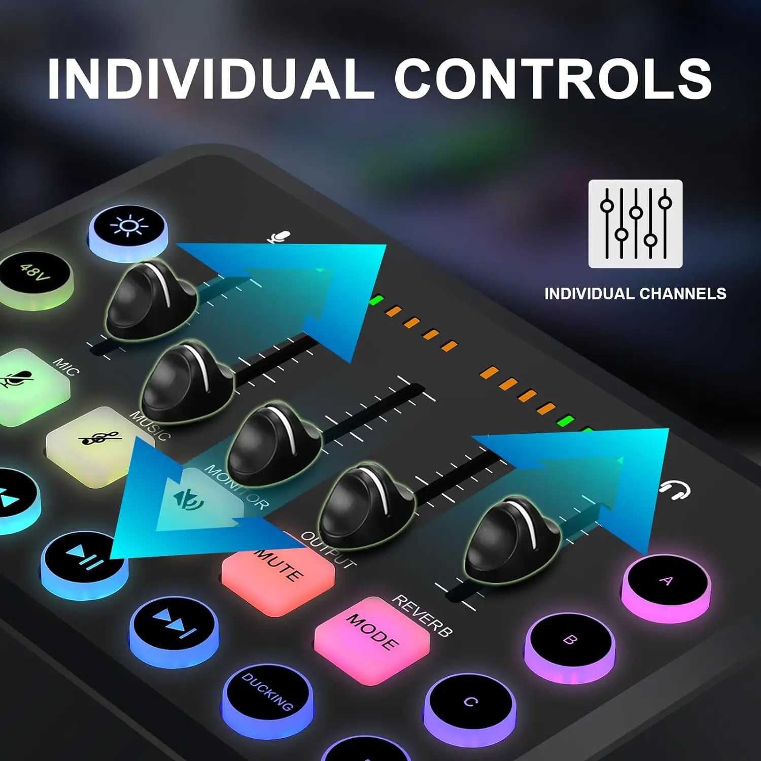 Mixer 5 Saluran F11 Audio Kartu Suara Langsung untuk Performa Perekaman Game Aksesori Podcast Kit Streaming Langsung Podcast Suara