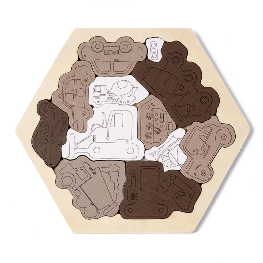 Drewniane puzzle z dinozaurami, zwierzętami z farmy, zwierzętami leśnymi i owocami, kolorowe puzzle do układania, unikalne, nieregularne puzzle do dekoracji domu.