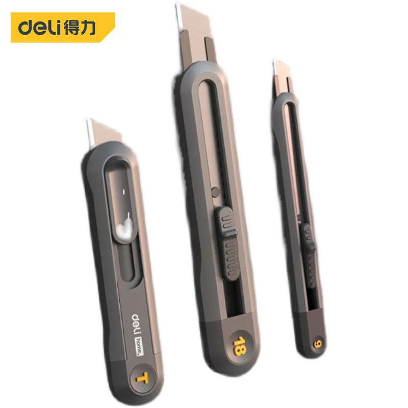 Snap-off Utility Knife Retractable Box Cutters 9/18mm High Carbon Steel Blades Auto Lock, Perfect for Office and Home Use