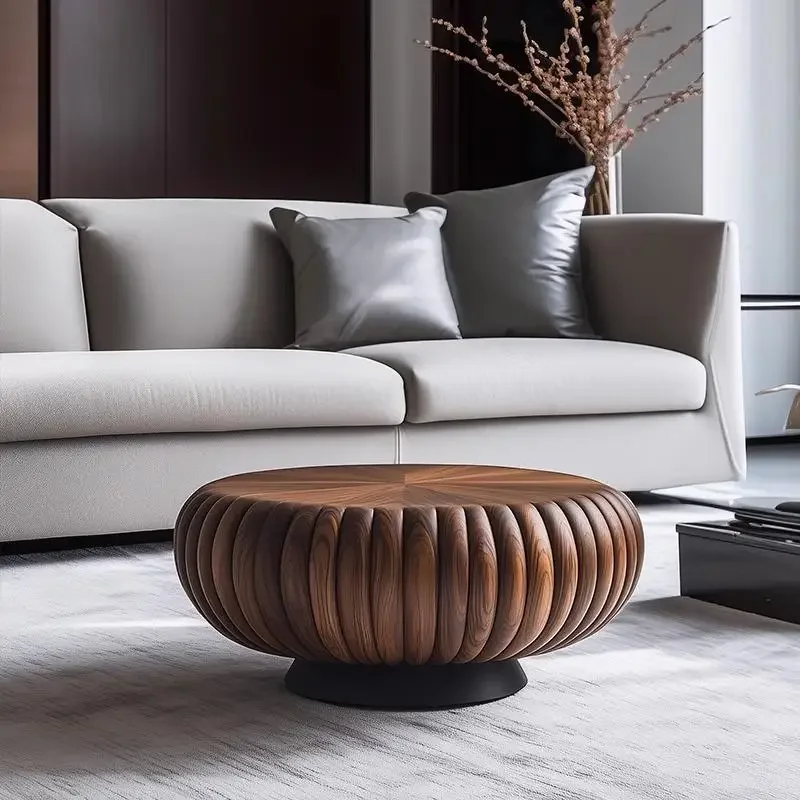 personalized small round table, designer creative coffee table, home living room coffee table, solid wood sofa side table