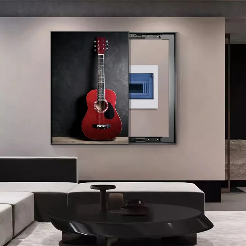 Guitar meter box decoration painting, large violin distribution box cover hanging painting switch electrical box wall mural