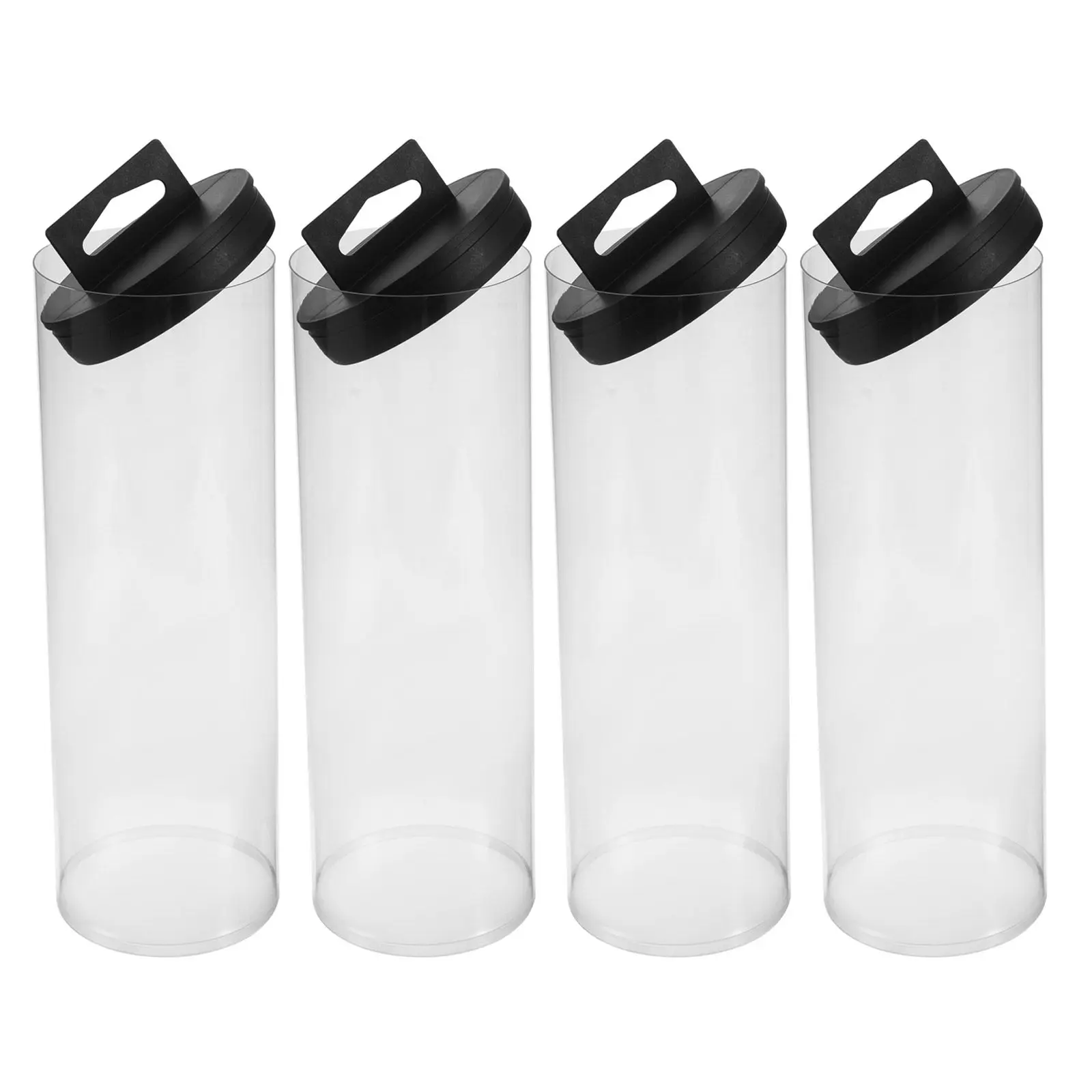 4Pcs PVC Tennis Ball Storage Tubes Transparent Dustproof Cap Golf Badminton Ball Holder Sports Equipment Organizer