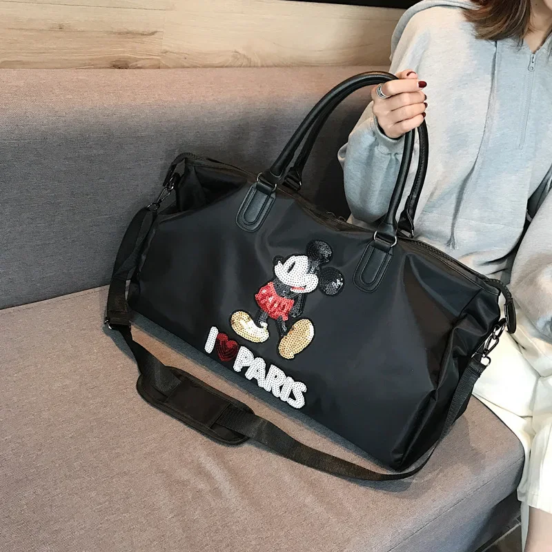 Imagem -02 - Mala de Viagem Disney-mickey para Mulheres Desenho Animado Curta Viagem de Negócios Grande Capacidade Depósito de Bagagem Bolsa Portátil Moda