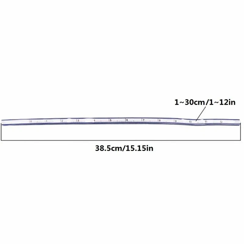 30cm Curved Ruler For Sewing Soft Flexible English And Metric Scale Rule Engineering Drafting Drawing Tool Sewing Accessories