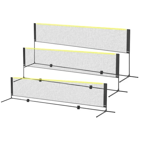Badminton Net, Height Adjustable Volleyball Net, 14ft Wide Foldable Pickleball Net, Portable Easy
