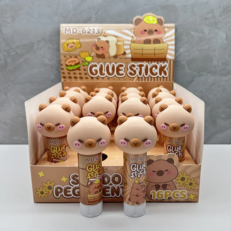 Капибара желейного цвета, однотонный клей, мультяшный твердый клей ручной работы, ПВА, высокая вязкость, детский школьный художественный класс, канцелярские принадлежности «сделай сам», инструмент