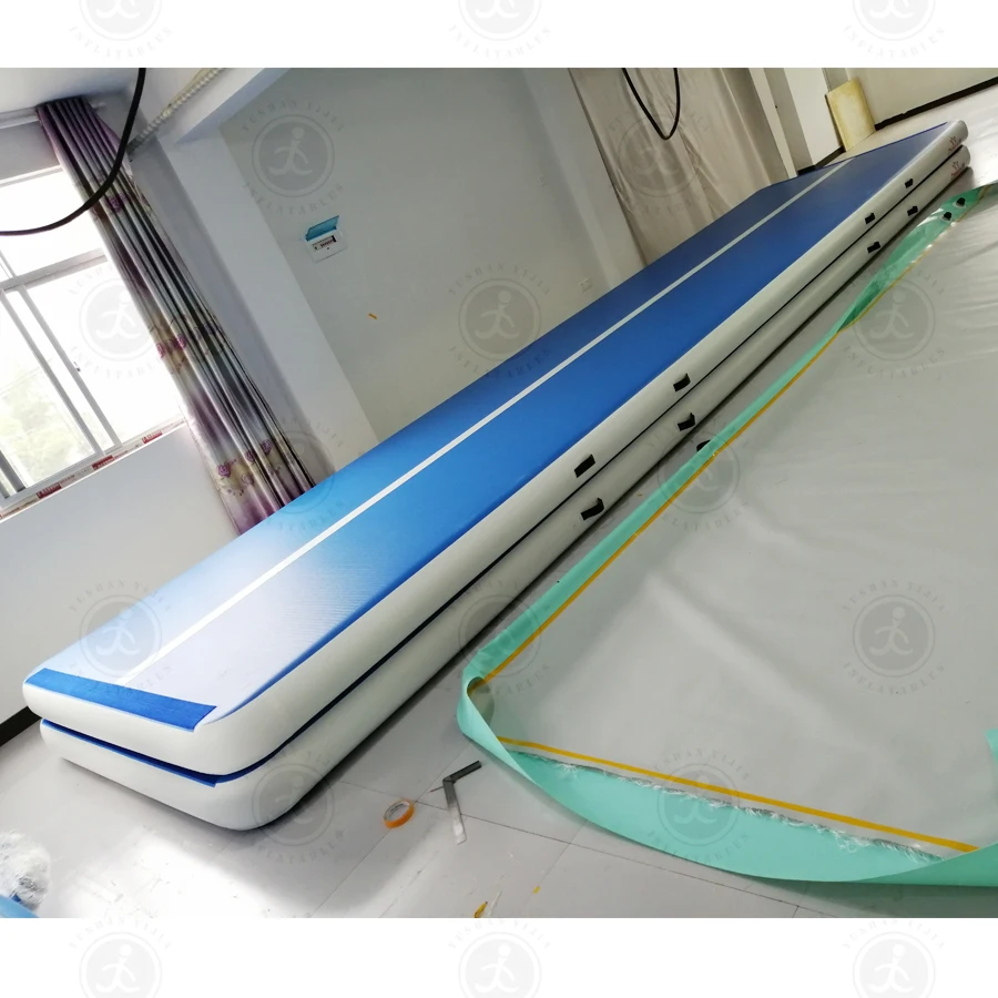 Venda por atacado de esteiras de ginástica infláveis para ginástica com pista de ar para ginástica