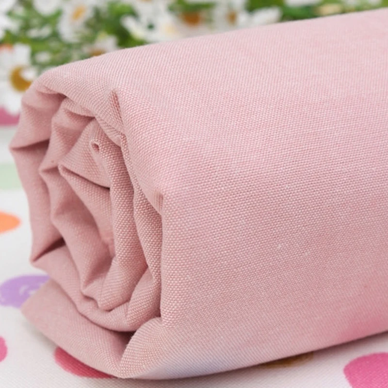 Linen Cotton Fabric Cloth For Patchwork Quilting Pink Fabrics DIY Bags Baby Clothing Dress Handmade Sewing Textile Materials