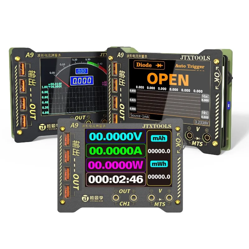 JTX A9 Waveform Multi-function Measurement Meter A9 High-Precision Voltage Current Sampling Screen Recording on Host Computer