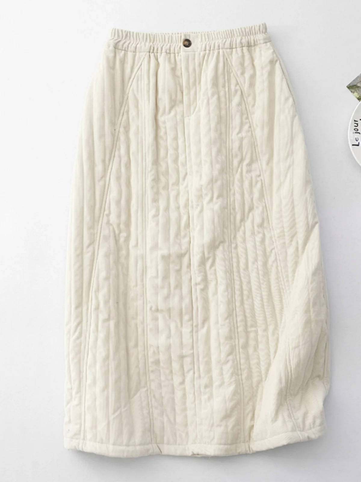 

Повседневная хлопковая юбка из чесаного хлопка с эластичным поясом, винтажная однотонная юбка с пуговицами и застежкой-клипсой, вельветовая юбка для всех типов фигуры