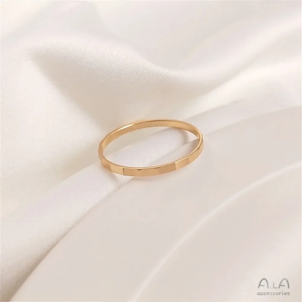 14K plated gold Batch flower wave ring simple INS wind ring combination tail ring female tide DIY ring