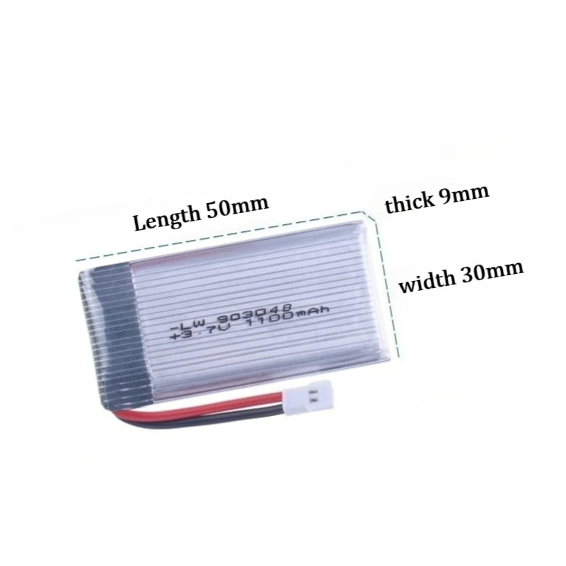 New 903048 25C 3.7V 1100mAh High Magnification Polymer Lithium Battery for Aircraft Drone Electric Toy Rechargeable Battery