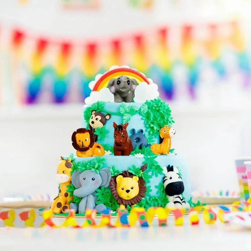 50 шт., мини-Проекторы из искусственной смолы, миниатюры с дикими животными