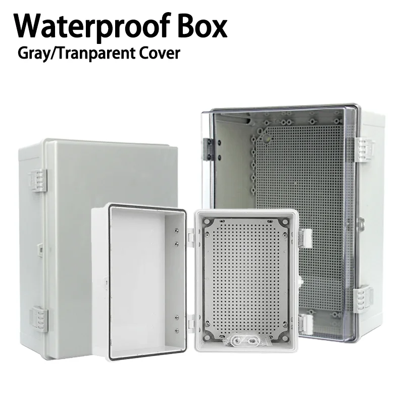 IP66 Waterproof Enclosure Box ABS Plastic Transparent/Gray Cover for Outdoor Electronic Projects Instrument Junction Case