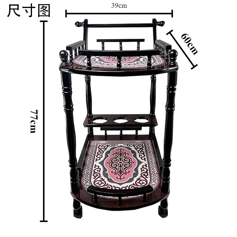 Solid wood food delivery cart drinks snacks trolley hotel restaurant mobile trolley cake cart home