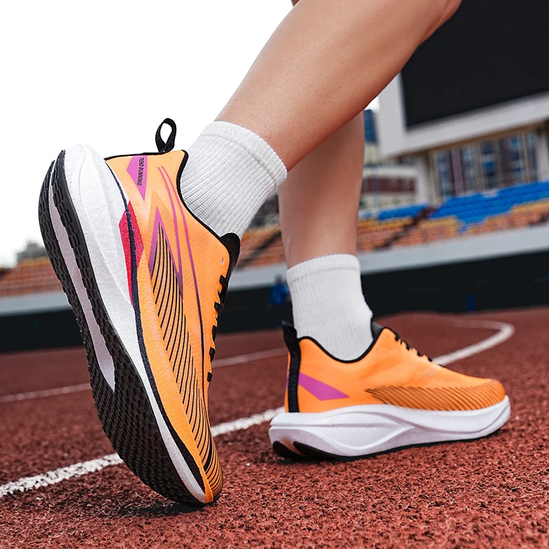 Unisex Fashion Sports Running Shoes Casual Breathable Mesh Surface Carbon Plate Support Wear-Resistant Rubber Outsole