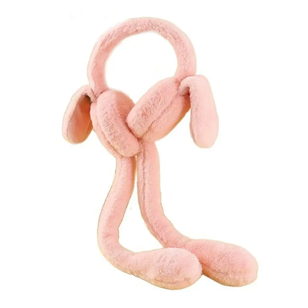Creative Rabbit Ear Muffs Soft Moving Jumping Ears Winter Warm Earmuffs Ear Protection Cover for Women Girls