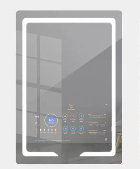 800*600mm Smart Bath Mirror with Built-in 15.6 Inch LED TV and Microphone Android 11 System