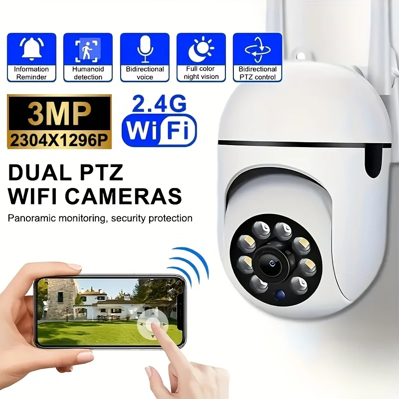 

Интеллектуальная беспроводная Wi-Fi камера мощностью 300 Вт, автоматическое отслеживание, полноцветное ночное видение, сверхсильный визуальный просмотр, домашний в помещении