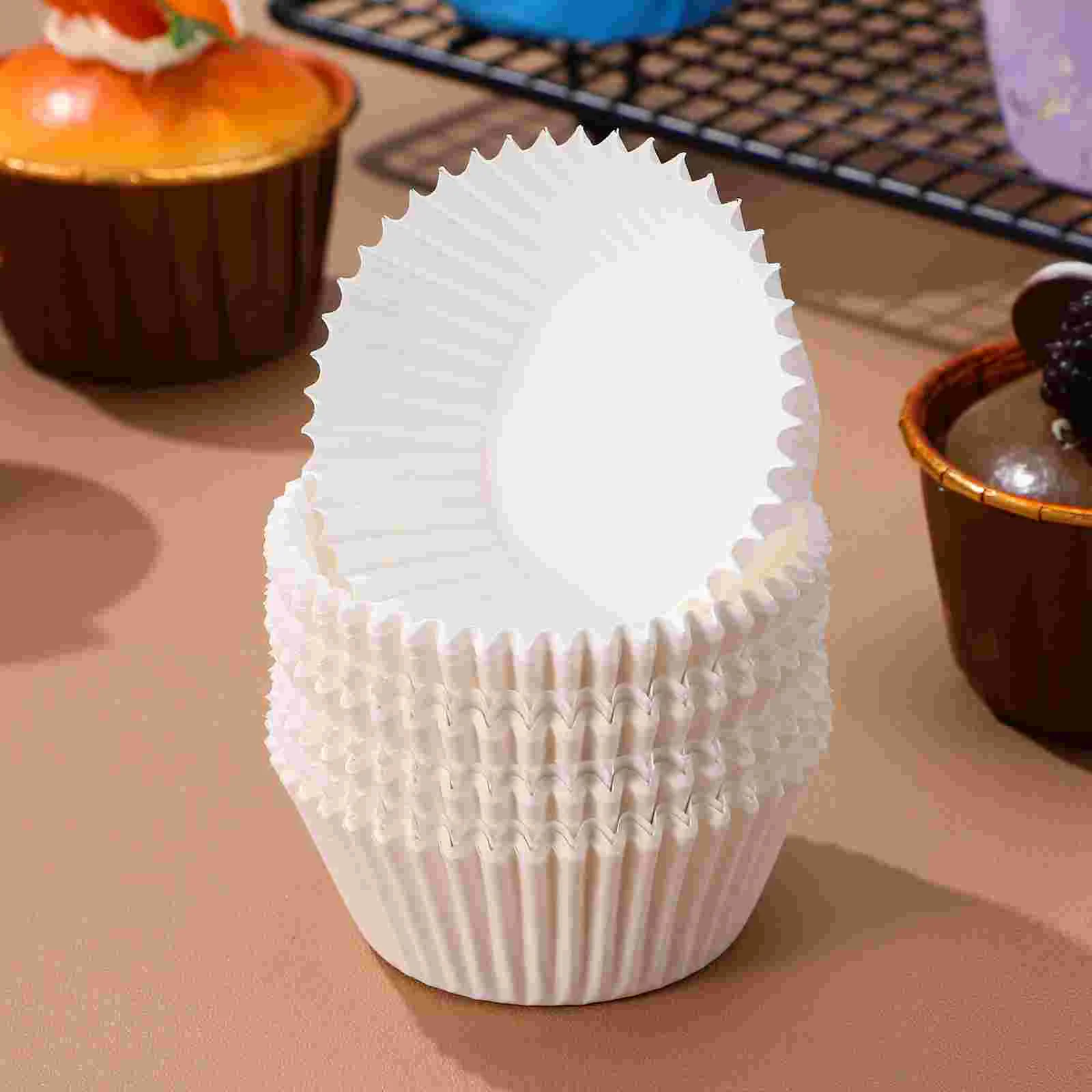 100 Pcs Cake Cup Oil Paper Set Mini Muffins Pan Cups with Lids Cupcake Wrappers