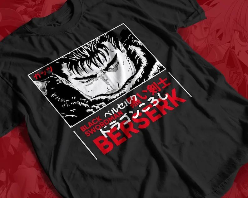 Black Swordsman Anime T-shirt Unisex, Berserk Anime Manga Shirt