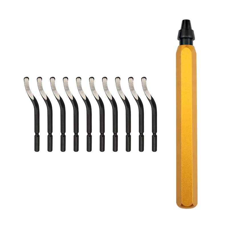 Metal Deburring Tool Handle Remover Cutting Tool With 10pcs Rotary Deburr Blade DeburRed for luminium Copper