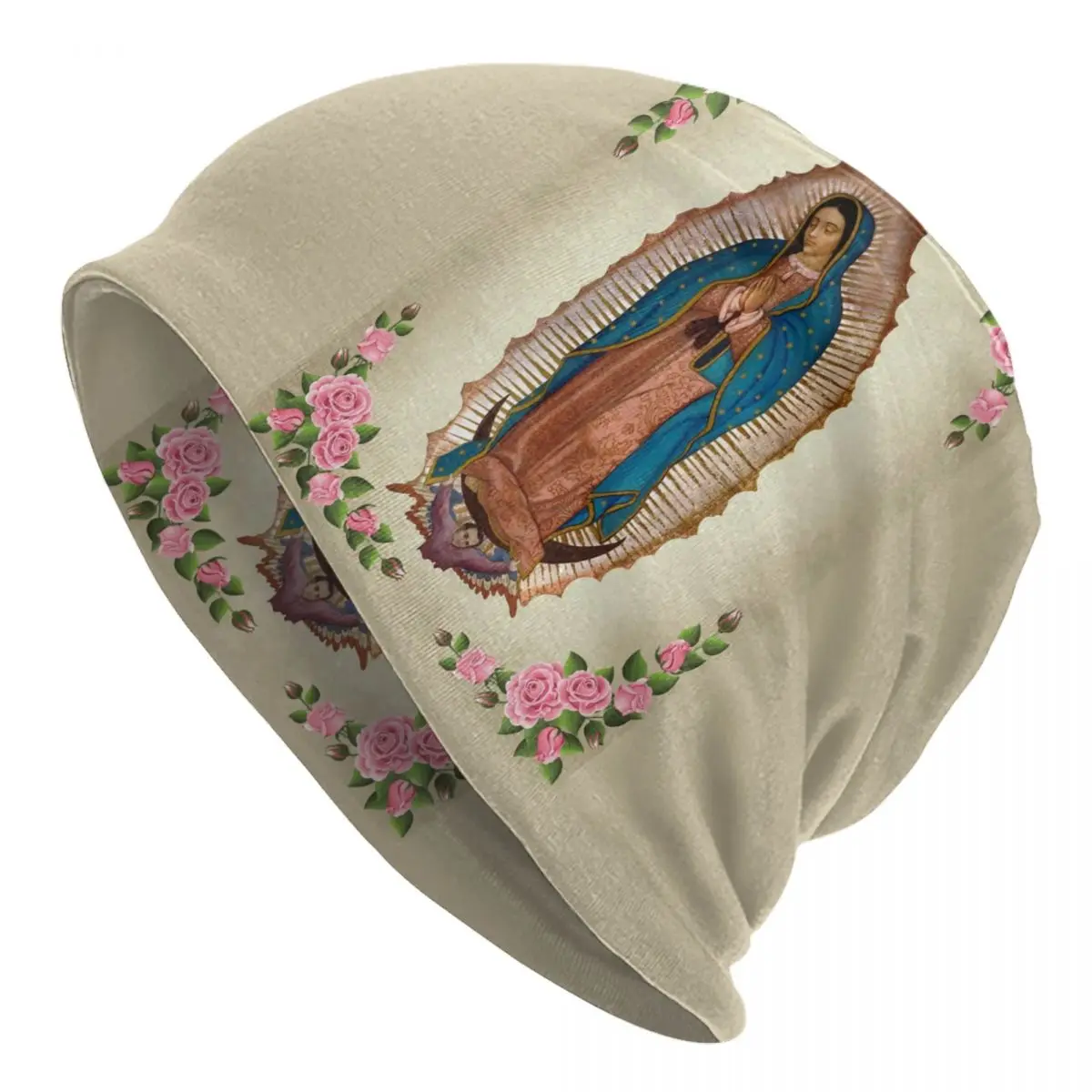 

Virgin Of Guadalupe Skullies Beanies Hats Mary Religious Cool Men Women Street Caps Warm Dual-use Bonnet Knit Hat