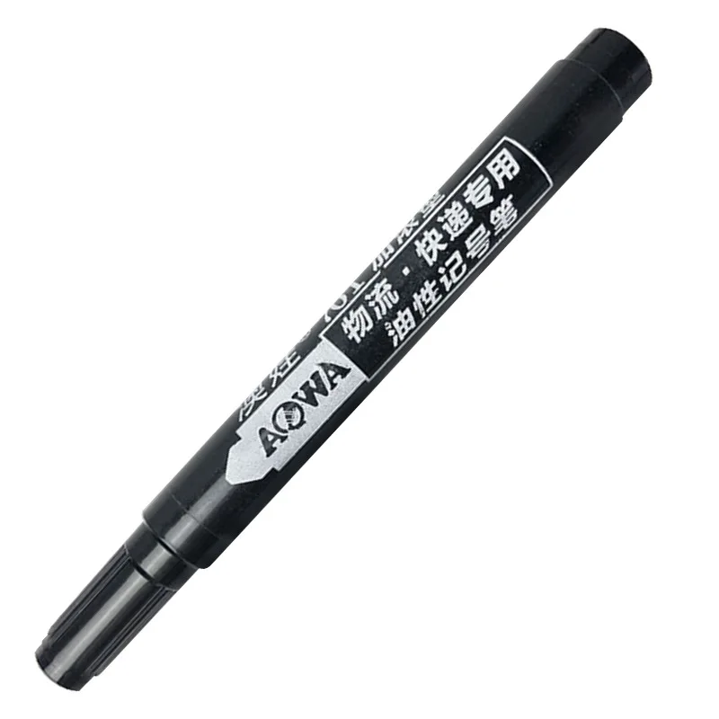 10pcs Waterproof Permanent Markers, Large Capacity Black Ink, Oil-Based, Ideal for Office & Marketing Use