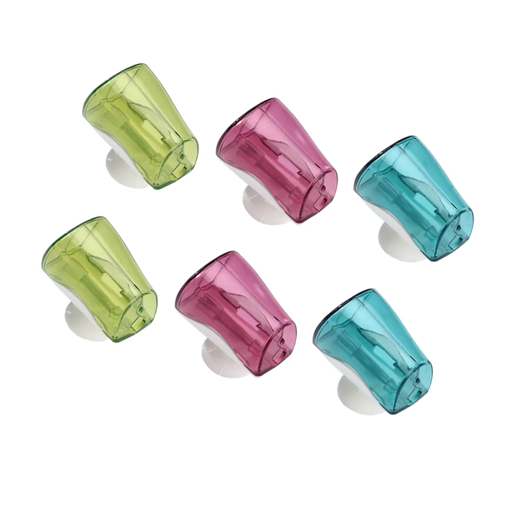 6 Pcs Toothbrush Cap Cup Design Space Saving Wall Mounted Bathroom Accessories Dustproof Cover Toothbrush Protector