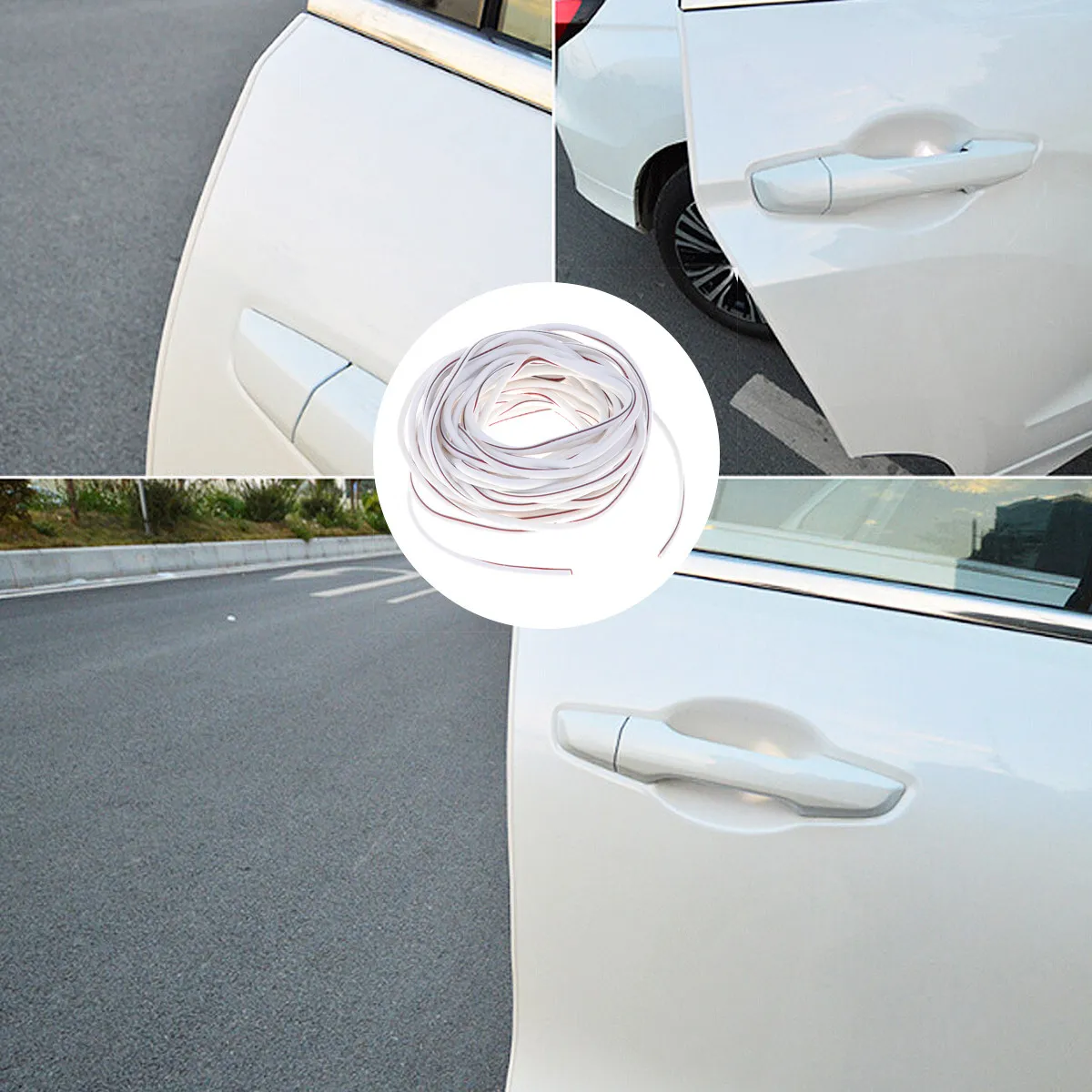 

Car Door Protection Guard White Trim Side Molding Rubber Invisible Protection Heat Resistant Waterproof