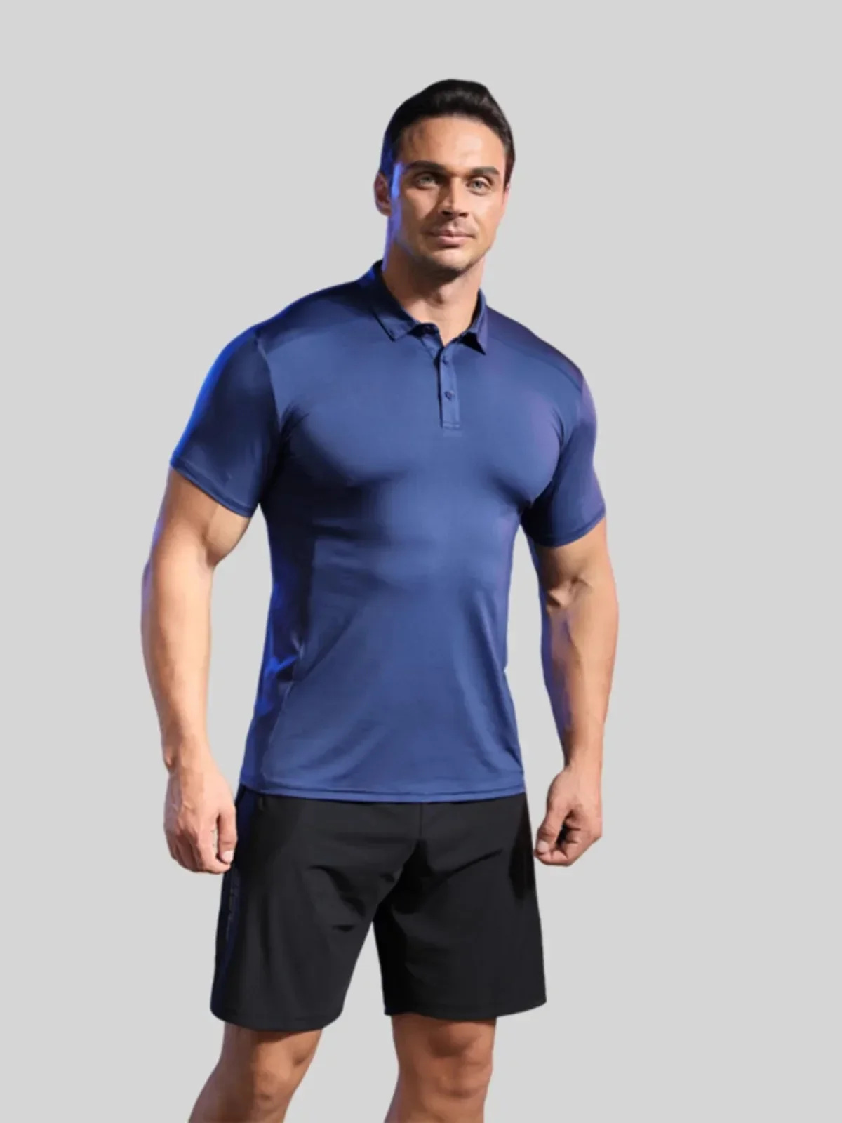 Men Sport Training Ice Silk 2024 Summer Polo Zipper T-shirt Short Sleeve Male Casual Quick Dry Gym Running Fitness Slim Clothing