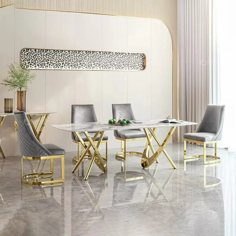 

Complete marble tableware 200cm luxury dining table