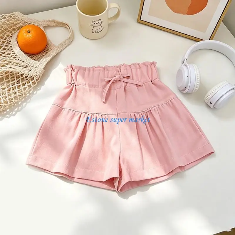090B Girls Bloomers Waist Shorts Soft Comfortable Casual Shorts For Outdoor Play