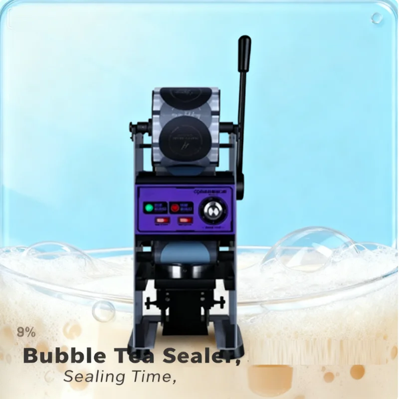 Semi-Automatic Electric Drive Gear Engine Heat Sealing Beverage Plastic Cans Case Pouch Film Machine Milk Tea Bags