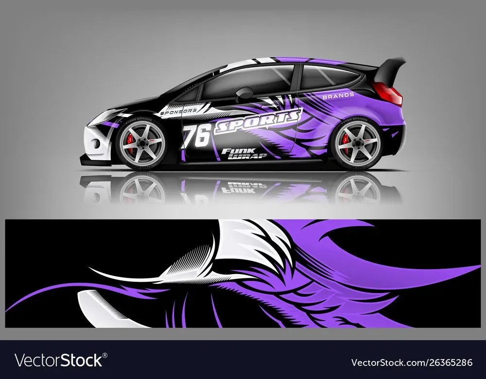 Black Purple Car Full Wrap Sticker Decorative Car Graphic Decal Full Body Racing Vinyl Wrap Car Decal Length 400cm Width 58cm