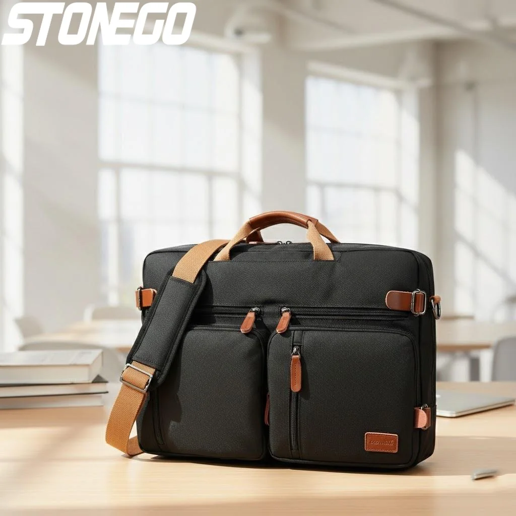 

Men's Convertible Laptop Backpack 15.6 to 17.3 Inches Business Travel Shoulder Bag Durable and Stylish
