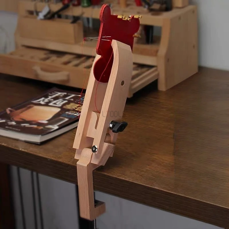 

Adjustable and Foldable Wooden Clamp Desktop Clip 360 Degree Rotation Leather Sewing Thread Fixing Frame Hand DIY Leather Assist