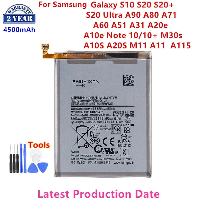 Brand New Battery For Samsung Galaxy S10 S20 S20+ S20 Ultra A90 A80 A71 A60 A51 A31 A20e A10e Note 10/10+ M30s A20S M11