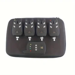 JSFUN Wireless Fishing Bite Alarm 4*Receiver 1*Indicator Sensitivity Alert Set Carp Fishing Tackle with Zippered Box