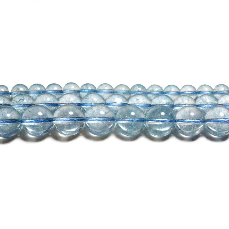 Natural Stone Beads Topaz Blue Crystal Round Loose Spacer Beads For Jewelry Making DIY Bracelet Necklace Charms 6 8 10MM