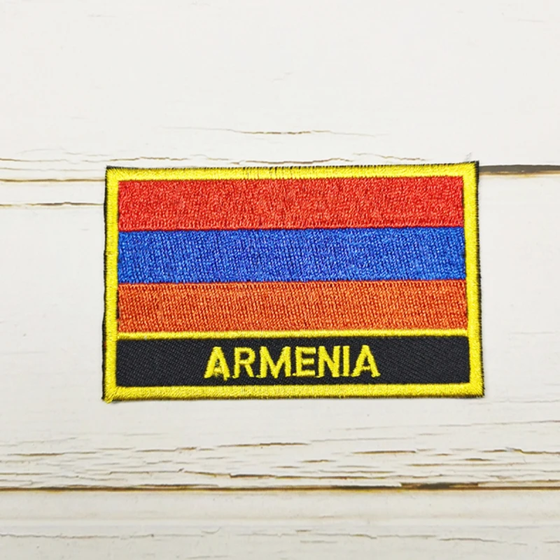 National Flag Square Embroidery Patch Badge 8*5cm ALBANIA ARMENIA BELARUS BELGIUM BULGARIA BRAZIL CAMEROON CANADA  CAMBODIA