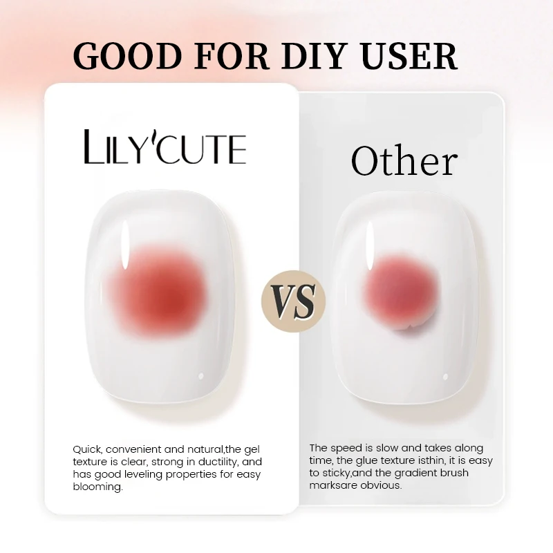 LILYCUTE 7ml acuarela transparente Base de Gel para uñas capa superior función de esmalte de uñas Gel Soak Off UV esmalte de uñas para efecto de extensión