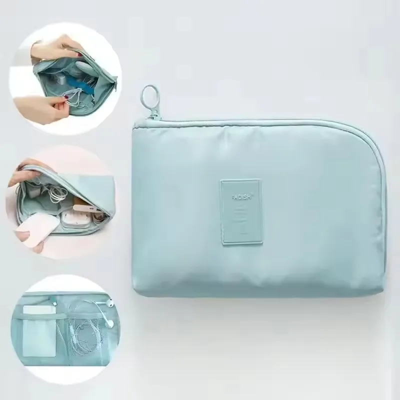 حقيبة تخزين الكابلات مقاوم للماء منظم إلكتروني رقمي محمول USB كابل نقل بيانات شاحن التوصيل حقيبة التخزين منظم كابلات السفر