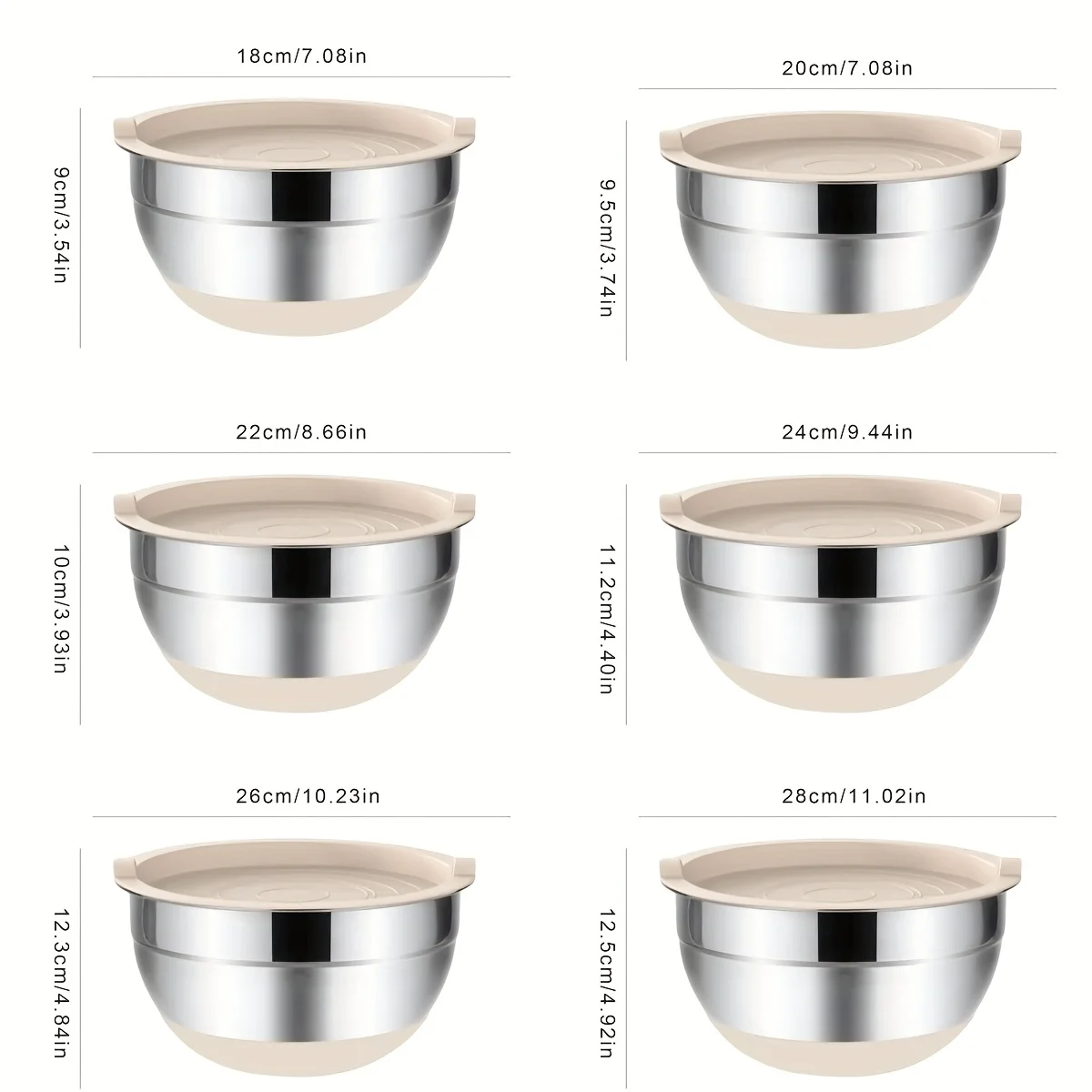 15pcs Stainless Steel Mixing Bowls Set with Lids and Grater Storage, and Kitchen Organization During Holidays Special Occasions