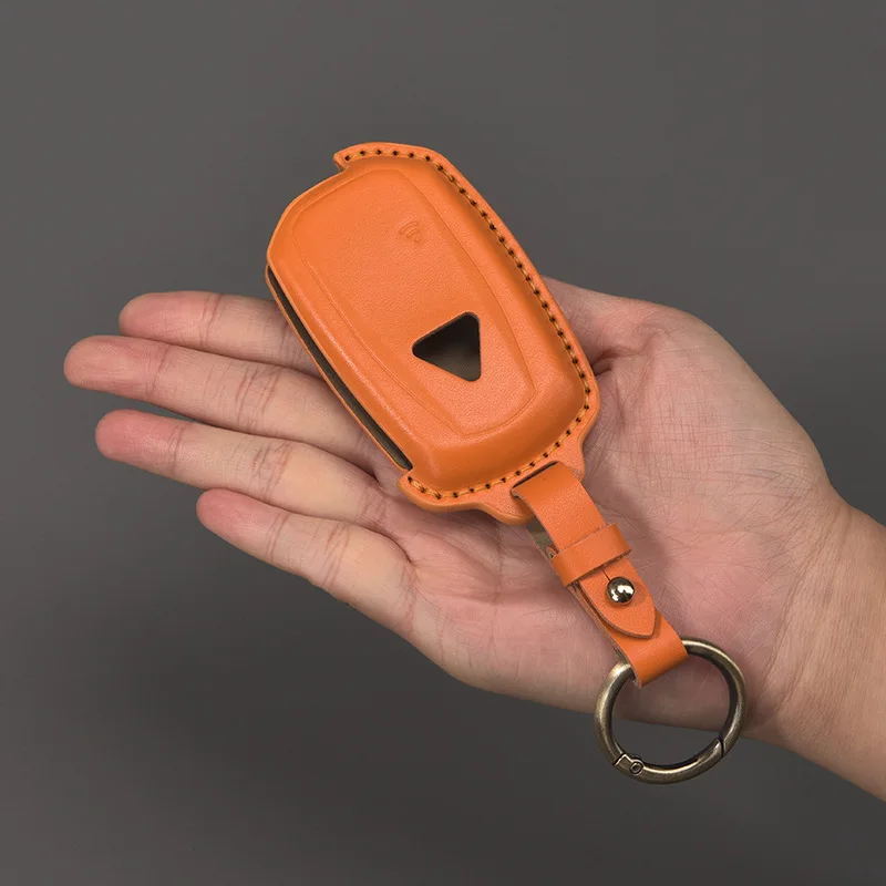 Motorcycle Key Cover for Triumph Speed Triple XC XE Scramble 1200 Rocket III Leather Key Case Holder Keychain