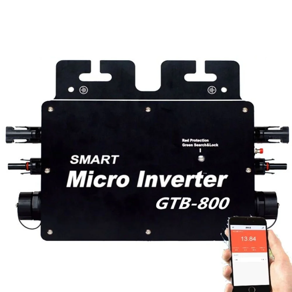 GTB-800 Grid Inverter 800W 110V 220V DC To AC Smart Micro MPPT Solar Converter 22-50V Wireless Communication with APP Monitoring