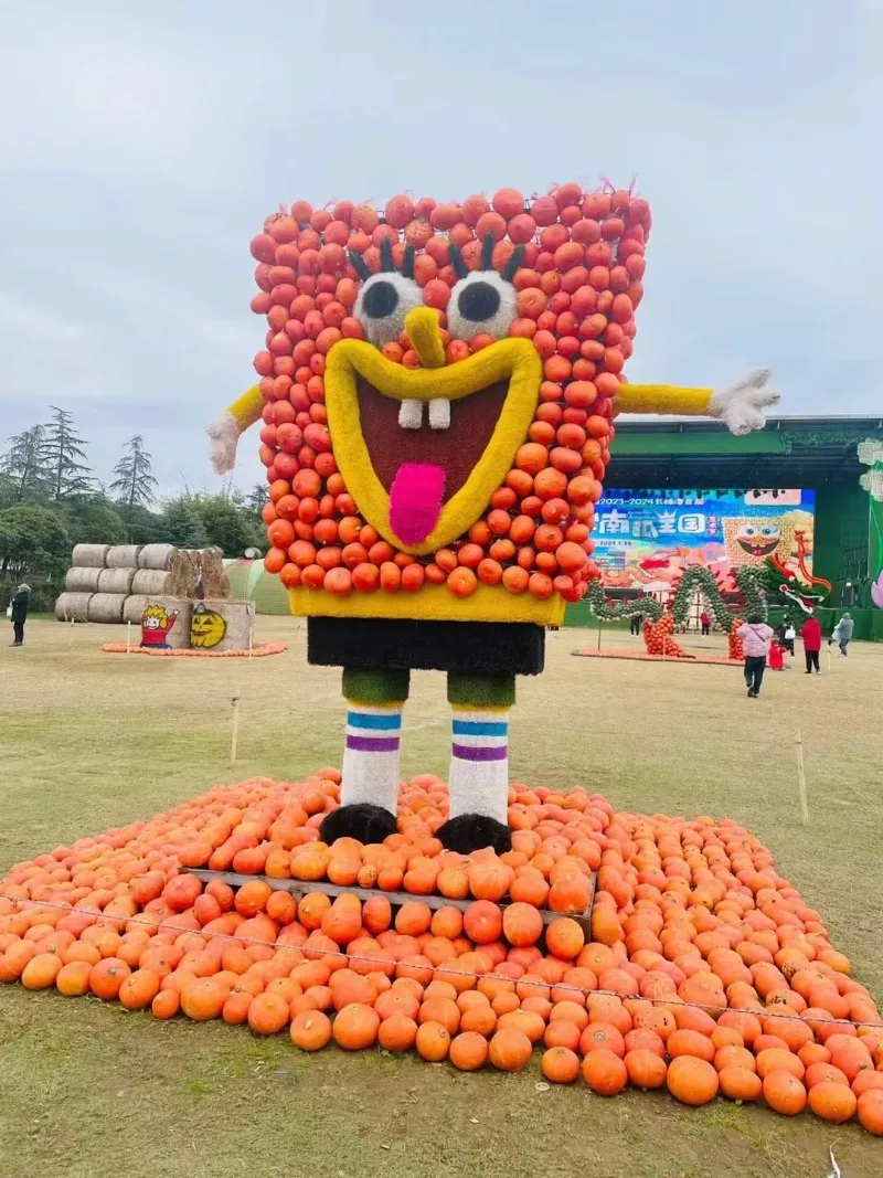 Halloween Christmas decoration, outdoor amusement park large, artificial fiberglass, pumpkin model