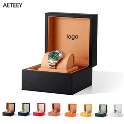 New Customizable Logo Watch Box Skin Feeling PU Leather Creative Box Medium Box Light Luxury Design Packing Display Storage Box